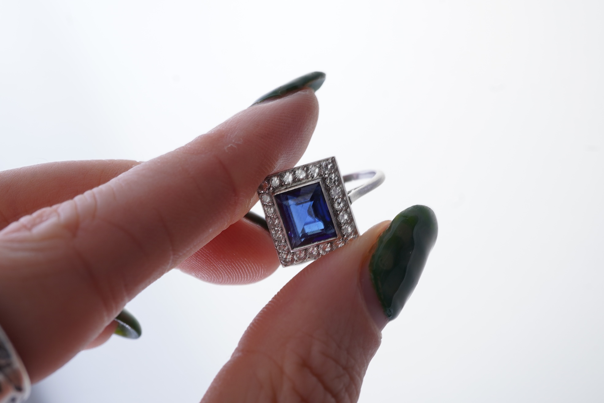 An Art Deco sapphire and diamond ring, 1920s